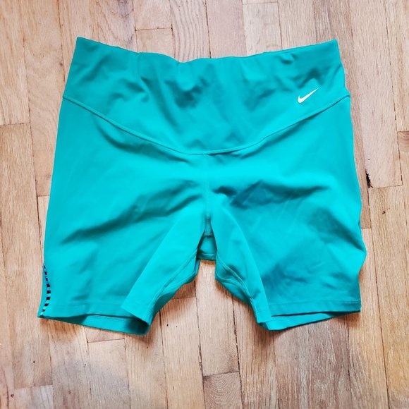 NIKE One Rainbow Ladder Women's 7" Shorts In Neptune Green Women's Size 1X - Picture 7 of 7